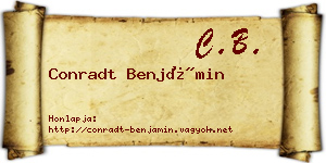 Conradt Benjámin névjegykártya